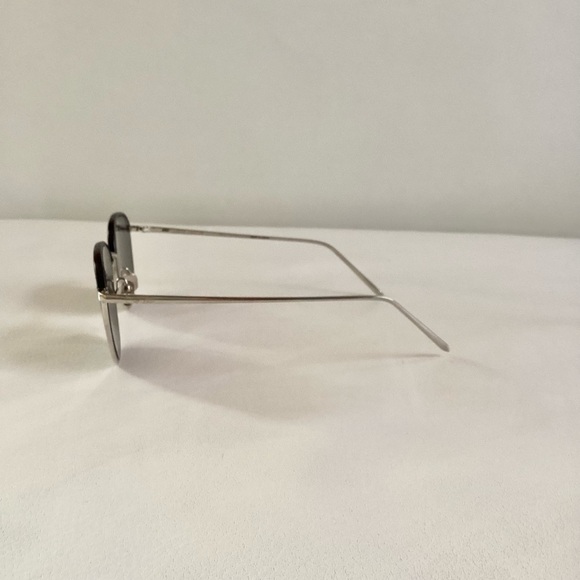 Linda Farrow Silver Mirror Aviator Sunglasses - Picture 4 of 7
